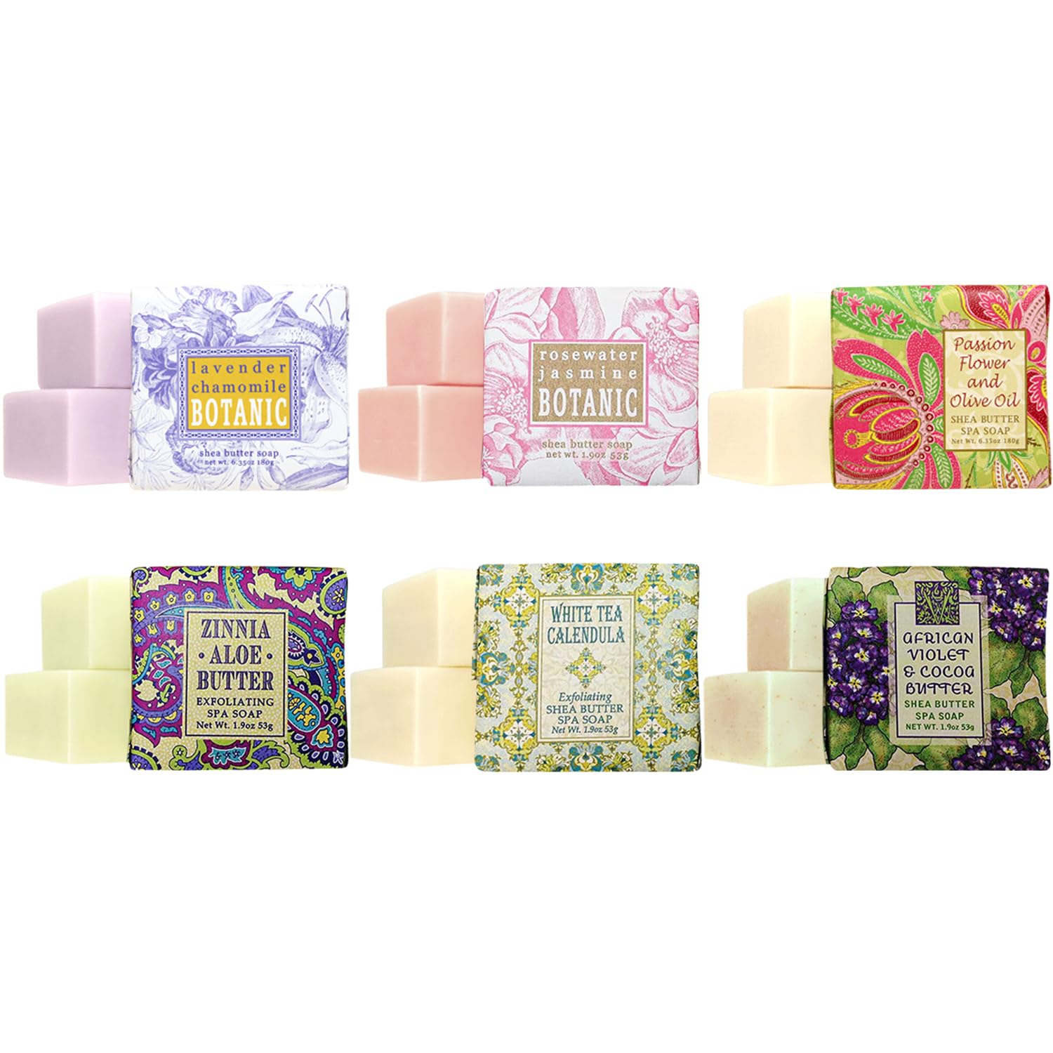 Greenwich Bay Soap Gift Set 6 Natural Mini Soap Bars Individually Wrapped - n a - bar soap