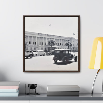 Sunset Bowling Center Largest in U.S 1939 Gallery Canvas Wraps Square Frame 20″ x 20″ Premium Gallery Wraps (1.25″) Walnut