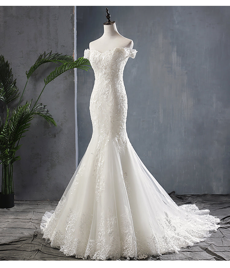 Elegant Mermaid Lace Bridal Gown - - dress