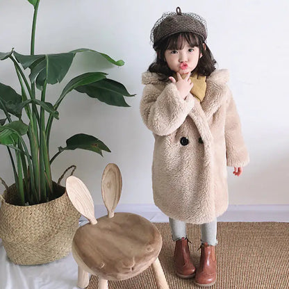 Kids Autumn And Winter Coat Beige 100cm