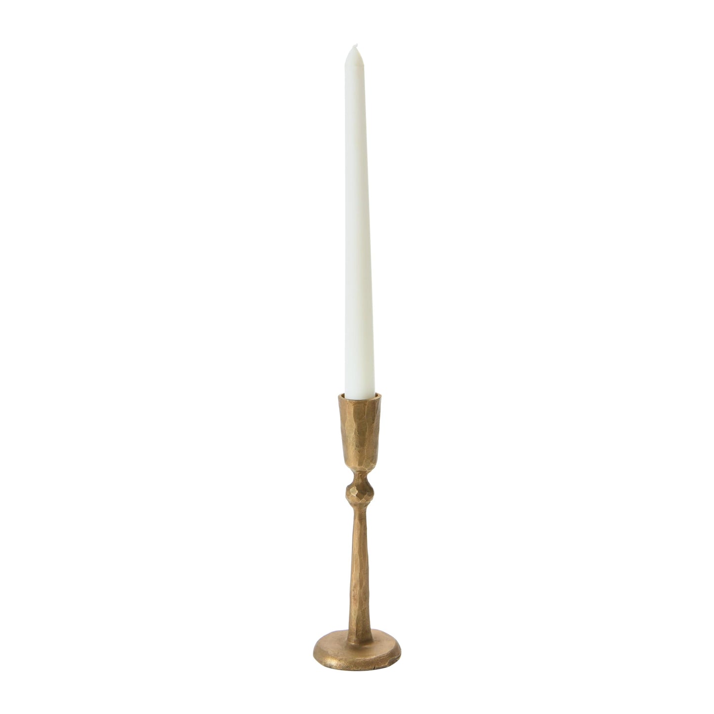 Antique Brass Hand-Forged Taper Candle Holder - 7” H - candle holder
