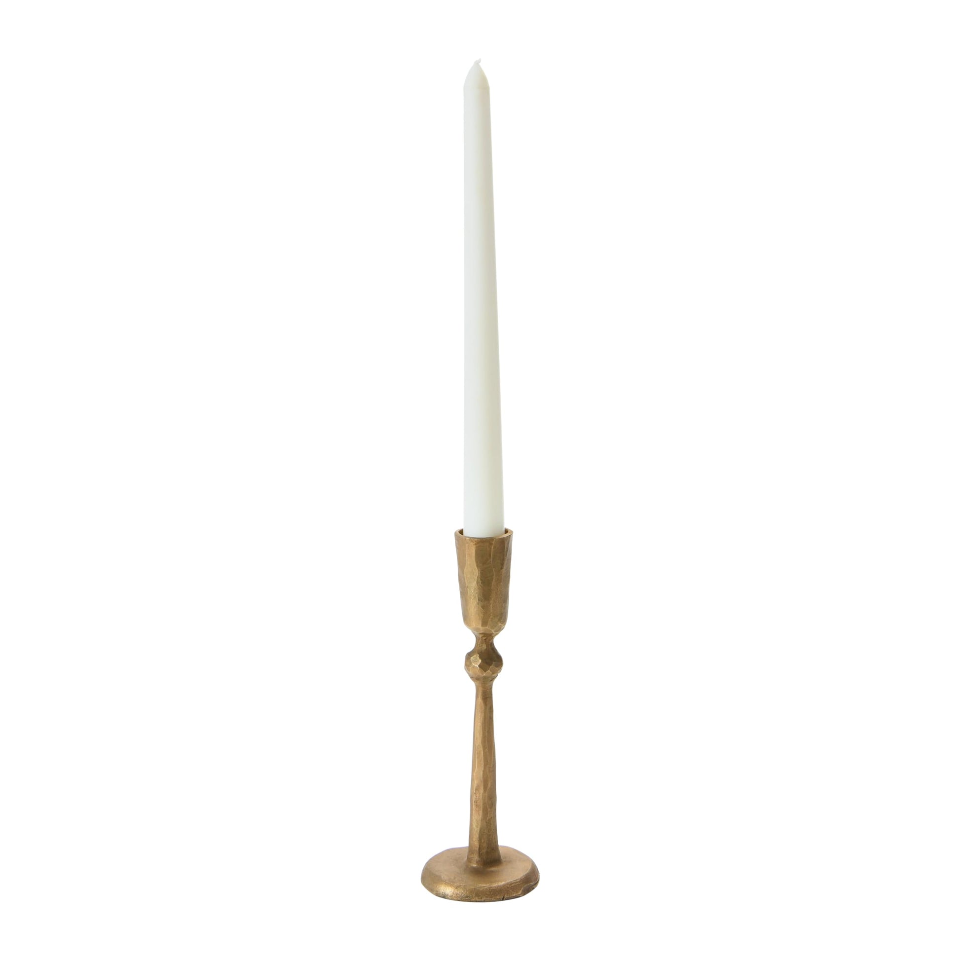 Antique Brass Hand-Forged Taper Candle Holder - 7” H - candle holder