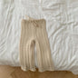 Solid Color Knitted Pants Beige