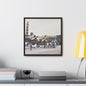 Boeing B-17 Bomber Gallery Canvas Wraps Square Frame 16″ x 16″ 1.25" Walnut