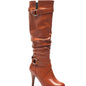 Stylish Simple High-Heeled Platform Stiletto Boots- Kia Day Design- {{Product type}}