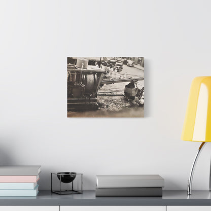 Concrete Worker Satin Canvas Stretched
