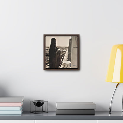 Michigan Ave Chicago Gallery Canvas Wraps Square Frame 10″ x 10″ Premium Gallery Wraps (1.25″) Walnut