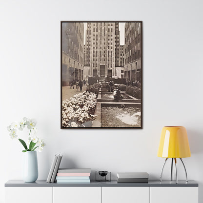 Rockefeller Plaza Gallery Canvas Wraps Vertical Frame 30″ x 40″ Premium Gallery Wraps (1.25″) Walnut