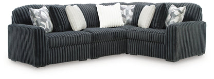 Midnight-Madness - Sectional - Dark Gray 4 Pc. Sectional - Stationary Sectionals