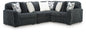 Midnight-Madness - Sectional - Dark Gray 4 Pc. Sectional - Stationary Sectionals