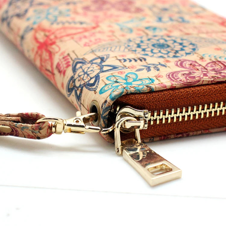 Handmade Eco-Friendly Cork Cardholder Wallet Purse With Strap and Coin Pocket