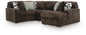 Midnight-Madness - Sectional - Dark Brown 4 Pc. Sectional With RAF Corner Chaise And Armless Chair - Stationary Sectionals