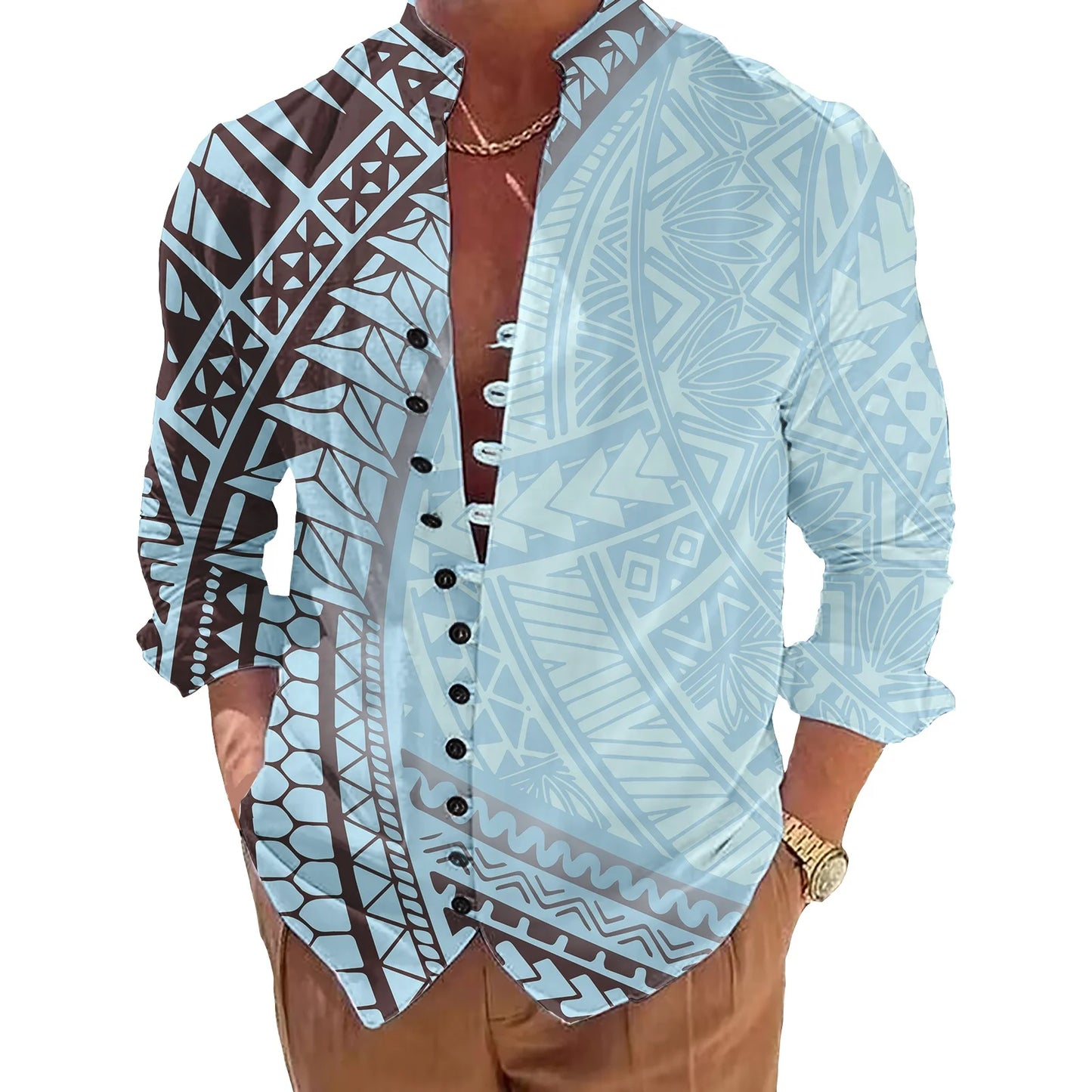 Polynesian Pattern Shirts for Men Oversized Shirts for Men Casual