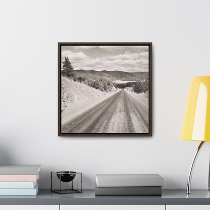Western Road Gallery Canvas Wraps Square Frame 16″ x 16″ 1.25" Walnut