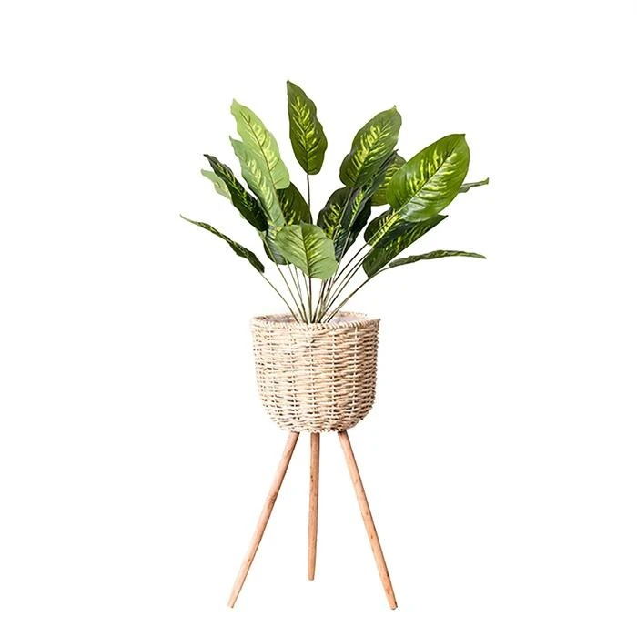 Floor - standing flowerpot straw furniture- FLIPSTYLEZLLC- {{Product type}}