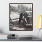 Yellowstone Bear Car Gallery Canvas Wraps Vertical Frame 20″ x 24″ Premium Gallery Wraps (1.25″) Walnut