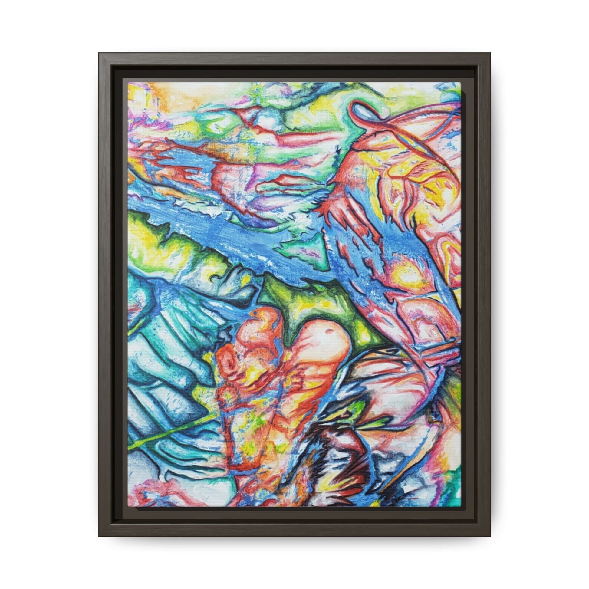 Multi-Color Abstract Framed Canvas Art Print - Kia Day Design