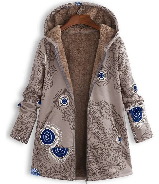 Cotton and Linen Cotton-Padded Long Outerwear Ladies Winter Coats Casual