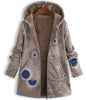 Cotton and Linen Cotton-Padded Long Outerwear Ladies Winter Coats Casual light tan blue