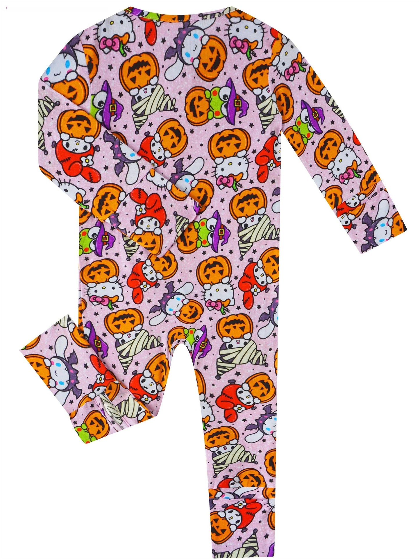PoshTOT Sanrio Hello Kitty Pumpkin Bamboo Baby Convertible Zippy Romper - - Zippy Romper