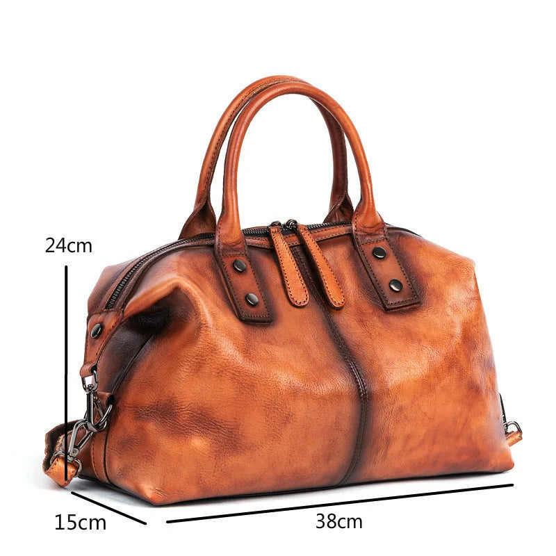 Grain Womens Genuine Leather Vintage Ladies Shoulder Bag Purses and Handbags