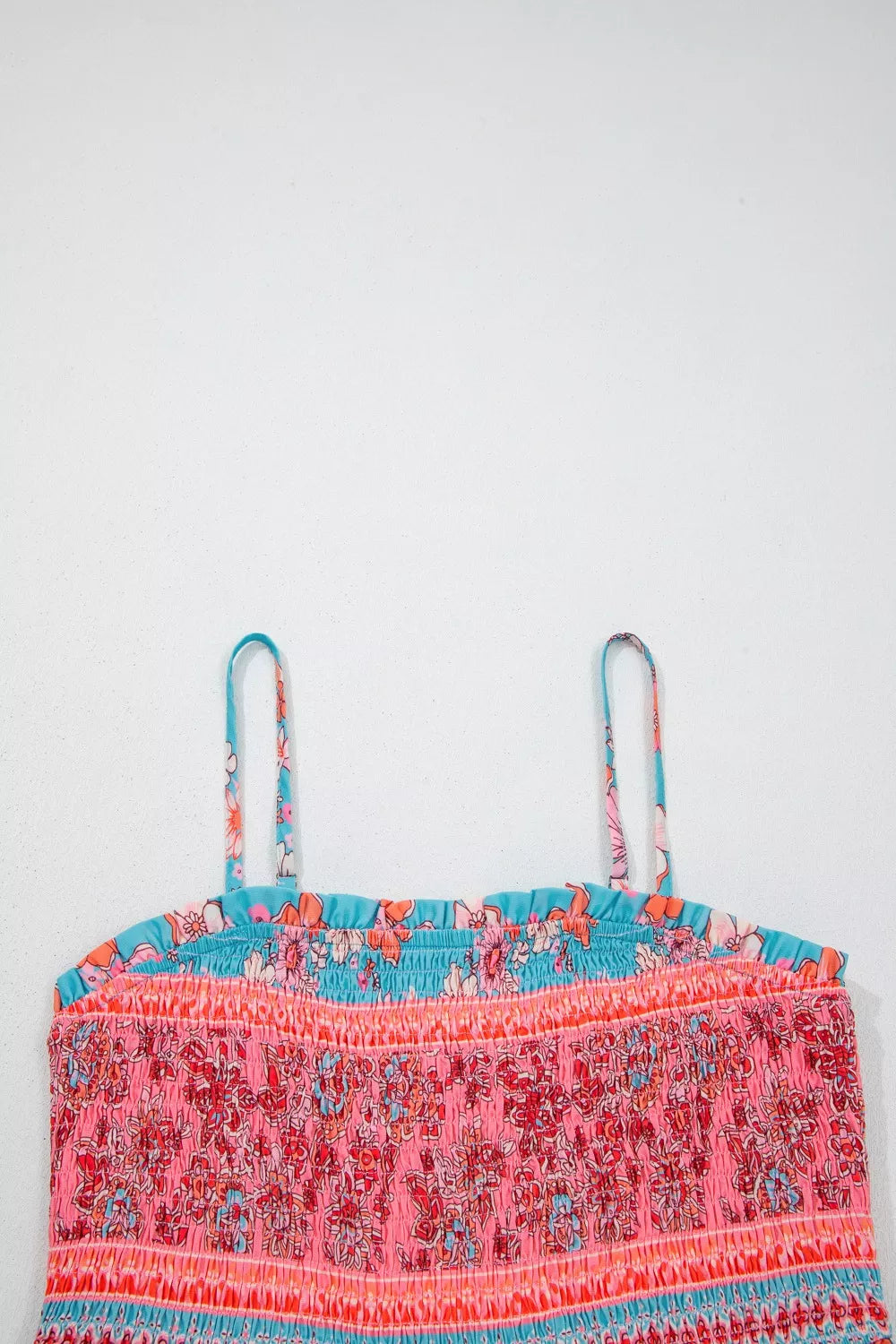 Bohemian Ethnic Print Spaghetti Straps Vacation Maxi Dress - - dresses