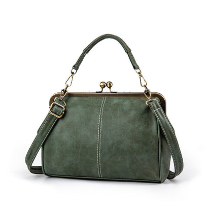 Matte Leather Womens Shoulder Bag - Green 28*6*22cm - shoulder bag