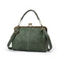 Matte Leather Womens Shoulder Bag - Green 28*6*22cm - shoulder bag