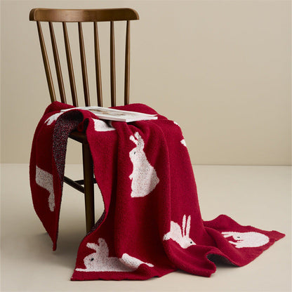 New Year Rabbit Blanket Sofa Blanket Scarf - -