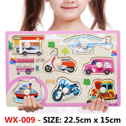 Baby Montessori Wooden Puzzle Board - Kia Day Design