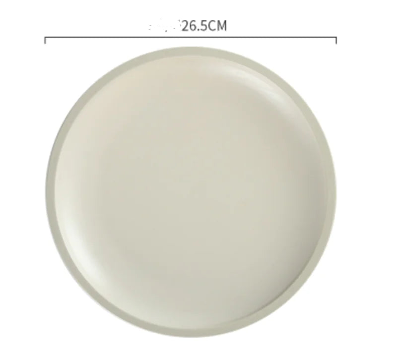 Morandi Ceramic Round Dinner Plates - Beige 10inches - plates