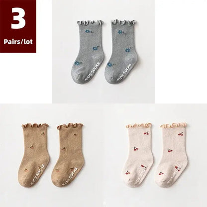 3 Pairs of Anti-Slip Childrens Socks - Kia Day Design