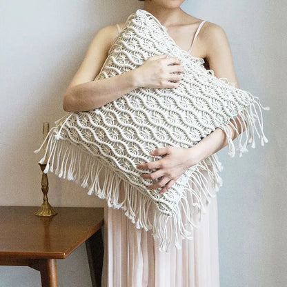Tassel Cotton Woven Pillow - Kia Day Design
