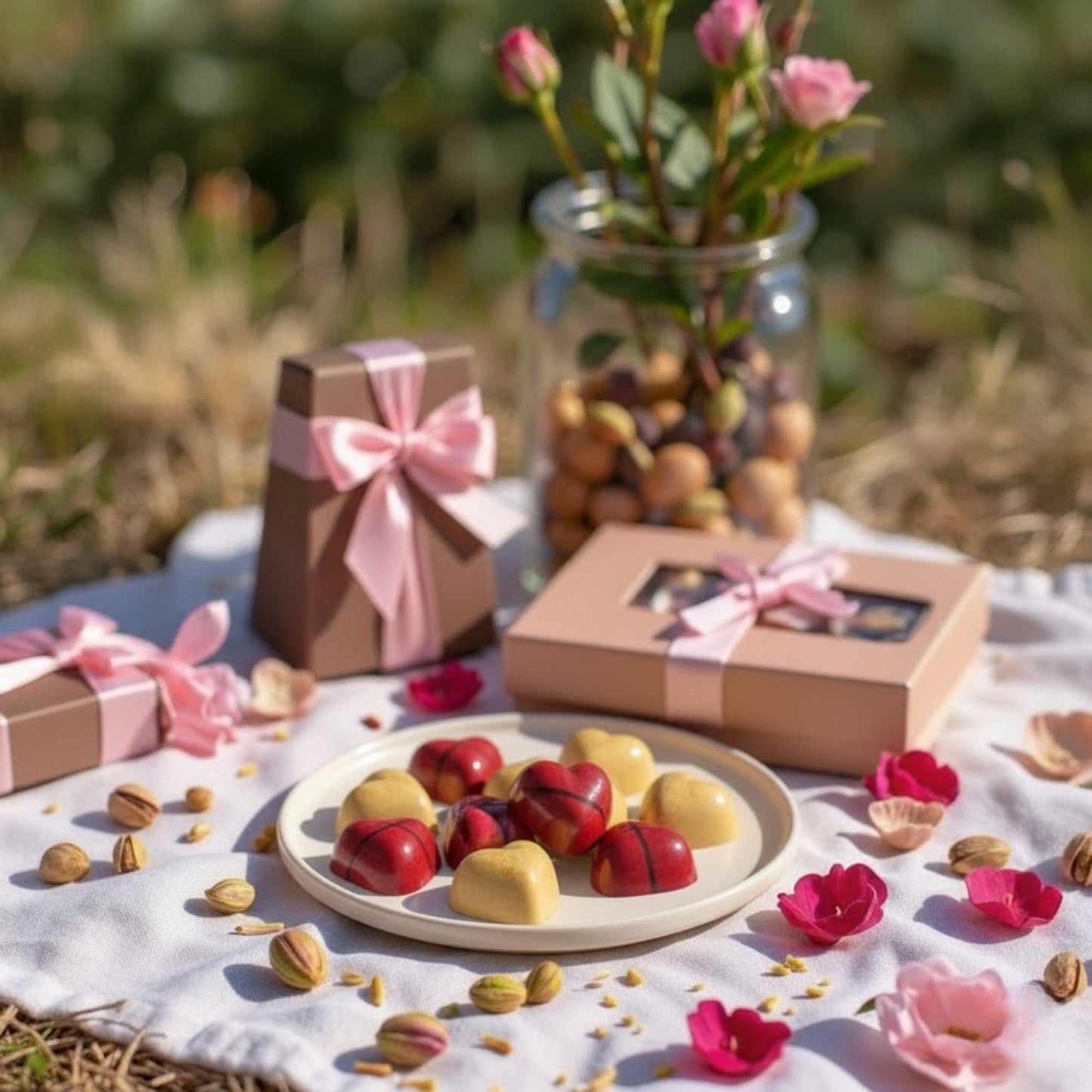 Andy Anand White Chocolate Heart Gift Box, 24 pc, 60% Cocoa – Gluten-Free, Silky Smooth, Valentine's Day, Anniversary & Special Gift - - Food & Beverages > Desserts & Sweets > Chocolate