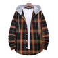 Work Shirt With Hood Mens Plaid Hoodie Shirt Red