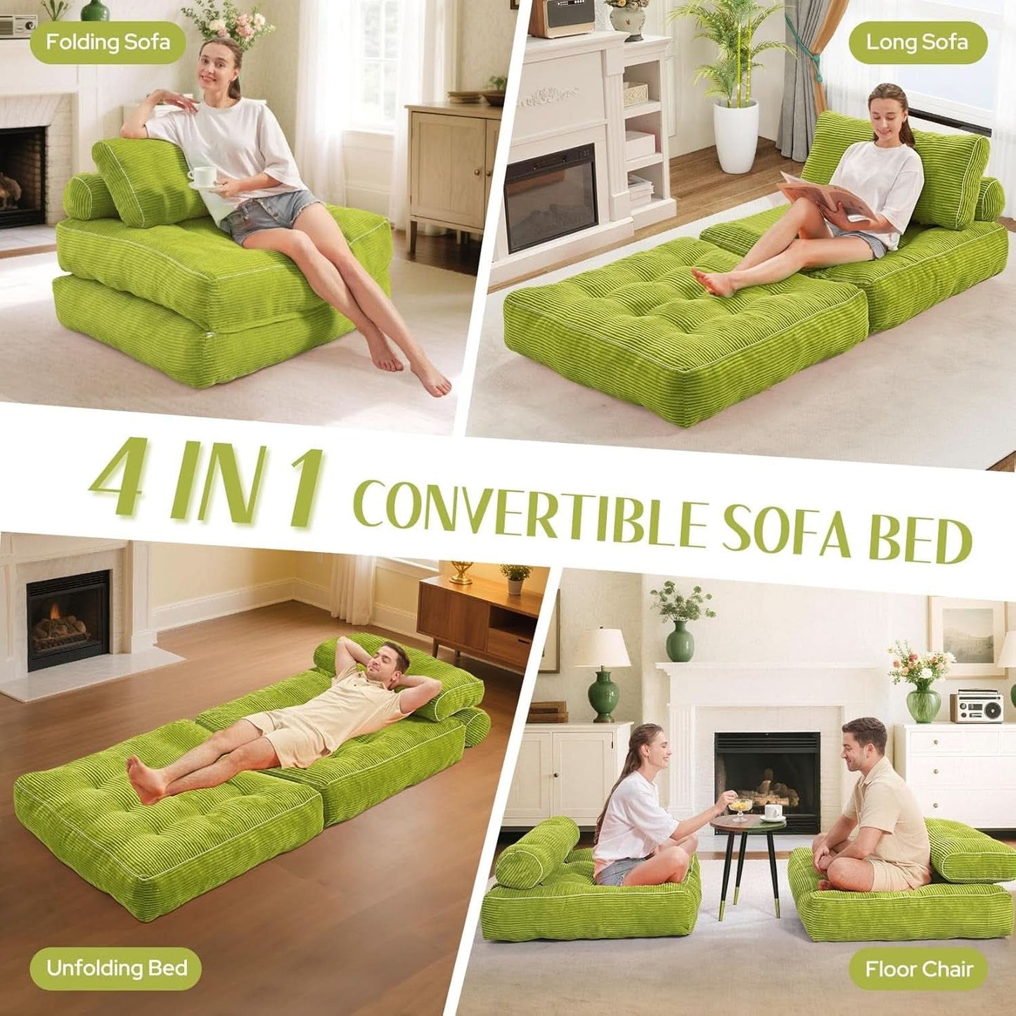 Emerald Convertible Sleeper Sofa Bed With Backrest- ShipItFurniture- {{Product type}}