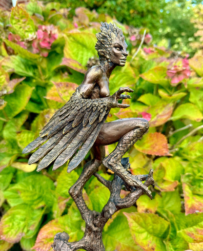Harpy Statue, Hand Painted Resin Sculpture | Mythical Creature Figurine | Unique Legendary Bird Woman Figurine. Fantasy Art Decor - -
