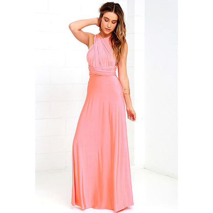 Long Wrap Dress - Pink Large - dress