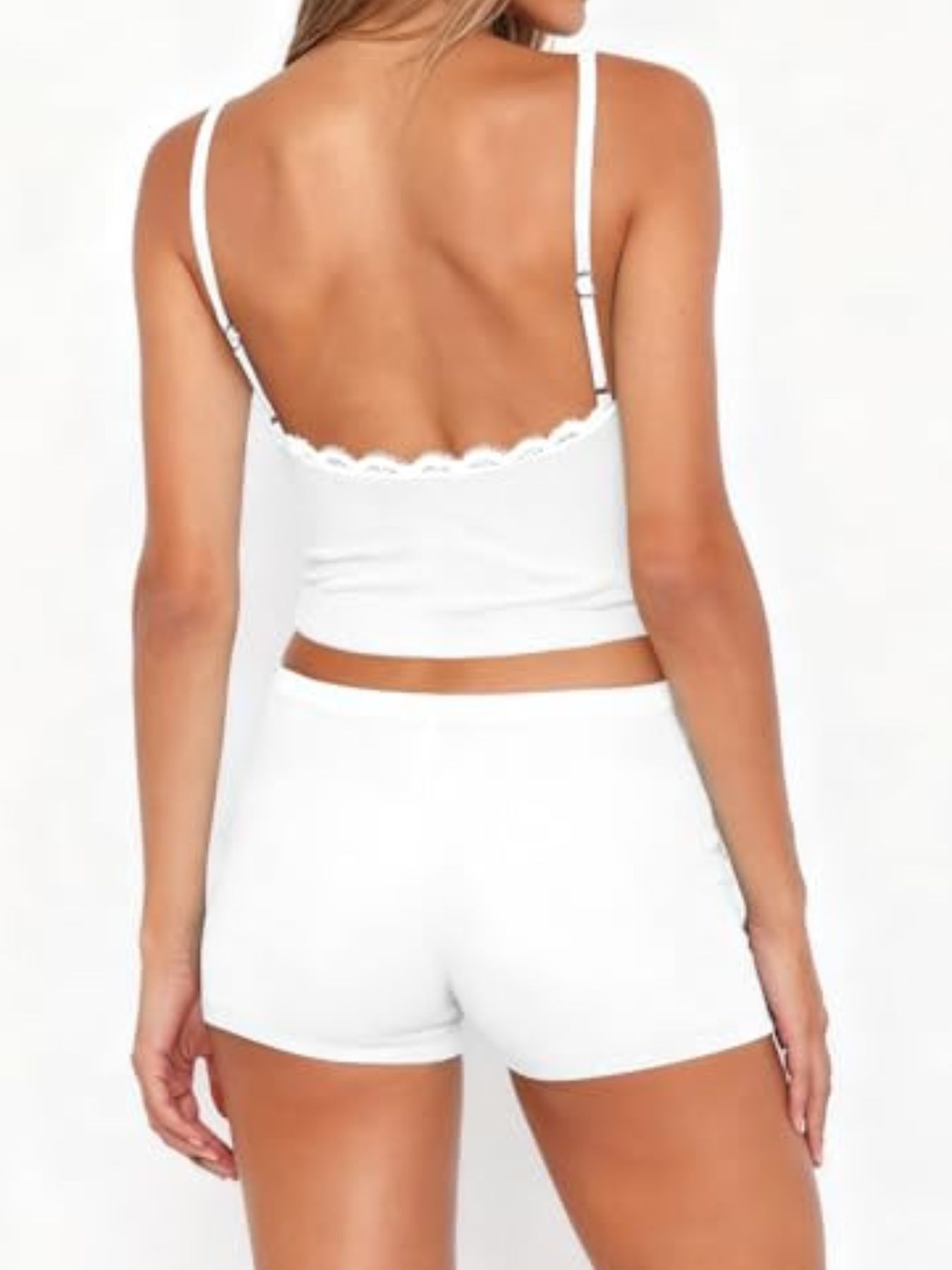 Contrast Trim Cami and Shorts Set- Shopimist- {{Product type}}