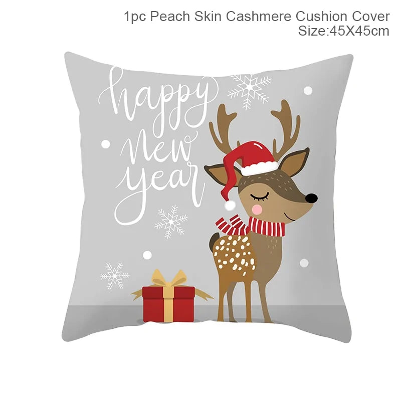 Cartoon Christmas Pillow Cover Kia Day Design