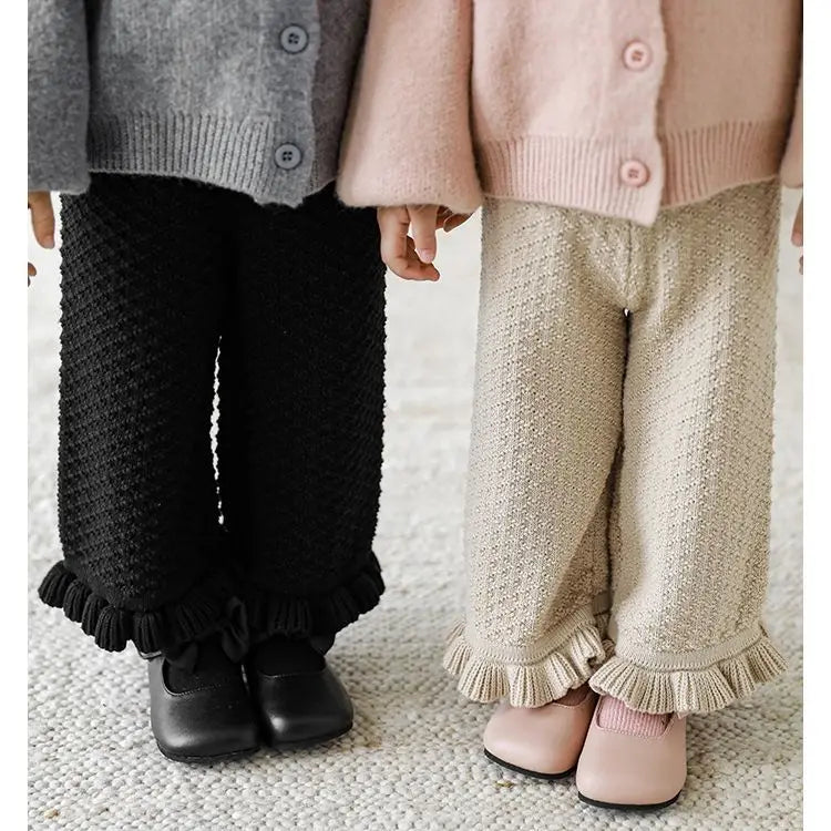 Girls Knitted Pants Wide Leg