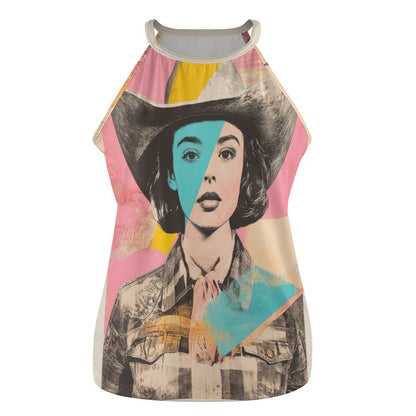 Baha Ranch Turquoise View Retro Pop Western Tank Top - - Tanks & Camis