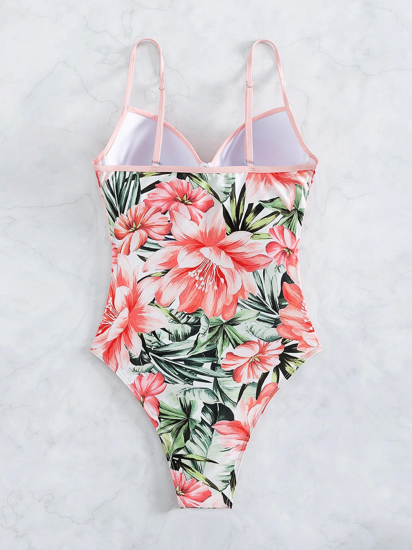 Bow Pink Color Tie Neck Women's Bikini