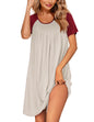 Ekouaer Womens Pleated Sleep Shirt - Light Grey 3X-Large - nightgown