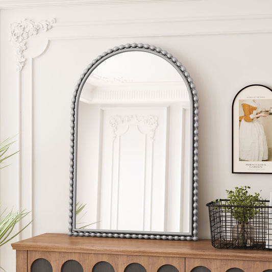 Vintage Iron Art Arch Mirror Wall Hanging Or Table Display - - Wall Mirrors