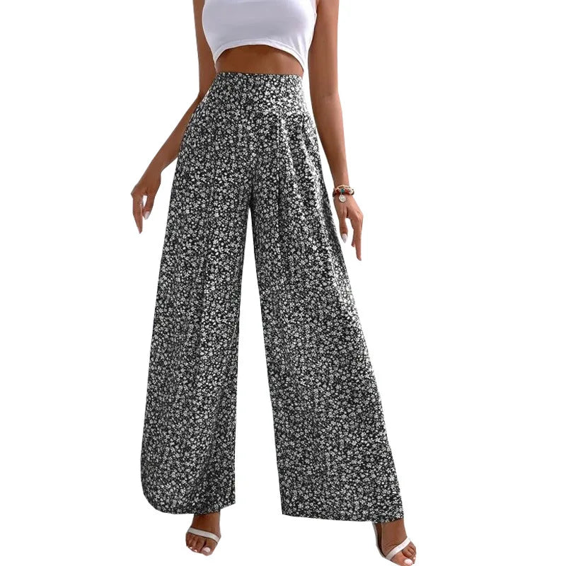 Women's Pants Floral Casual Loose Pants Waist Pants