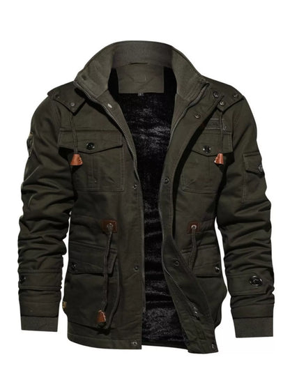 Men's Plus Size Zip Up Warm Winter Coat - -