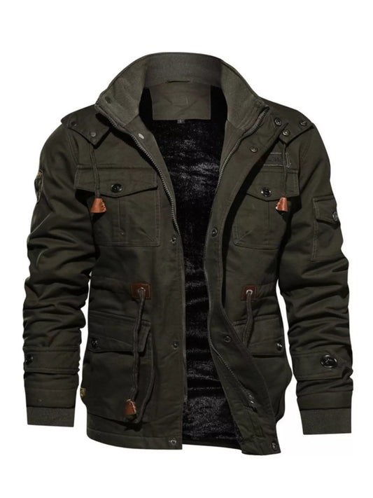 Men's Plus Size Zip Up Warm Winter Coat - -