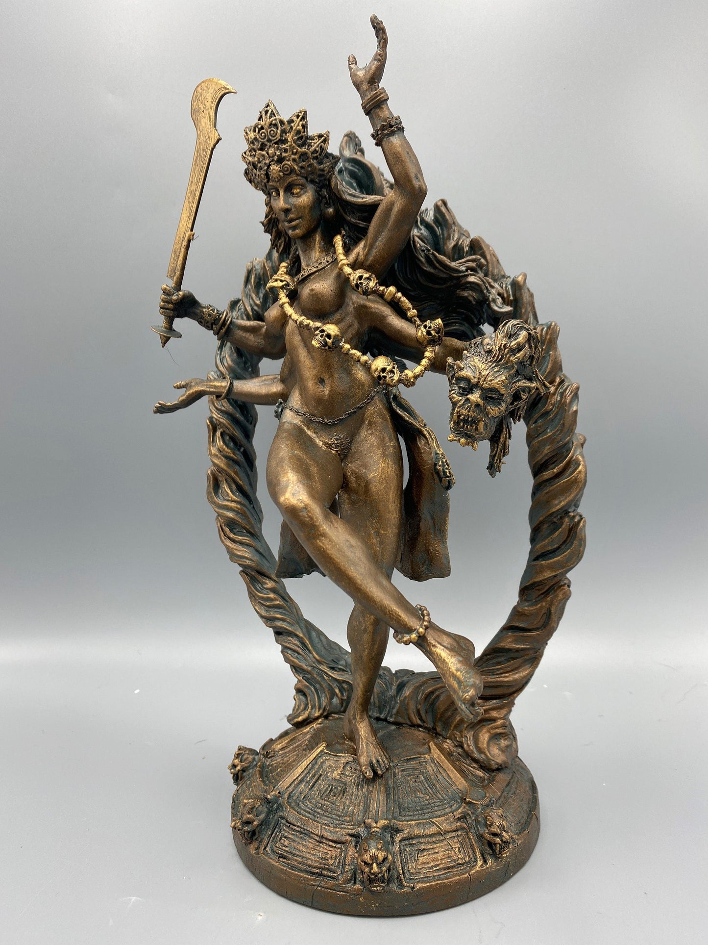 Kali Goddess Statue, Hand Painted Resin Sculpture |Mythological Figurine |Myths and Legends Hindu Statue |Mythic Altar Statue for Home Decor - -