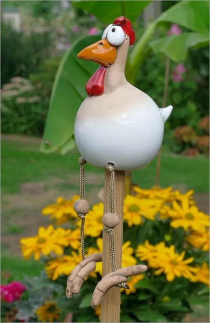 Daze Rooster Hen Resin Statue Garden Figurines for Outdoor Interior Decoration